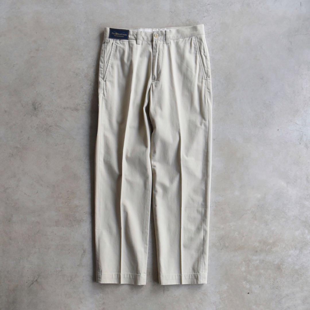 90s ラルフローレン ノータックチノ ポロチノ 未使用 W31 L30 レア 90's Polo by Ralph Lauren 