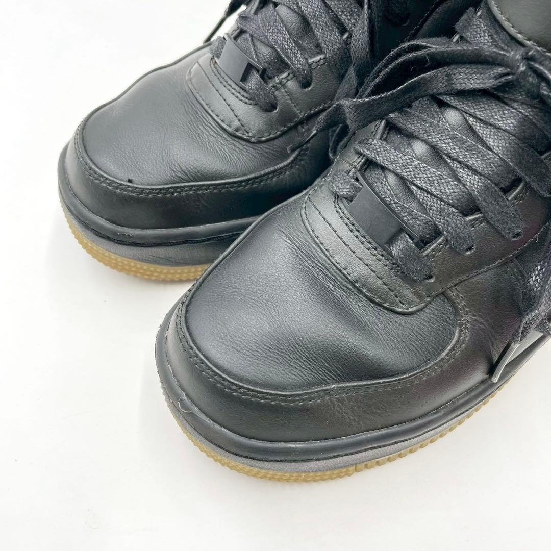 ナイキ スニーカー エアフォース1 アップステップ 黒 23.5cm Y1458