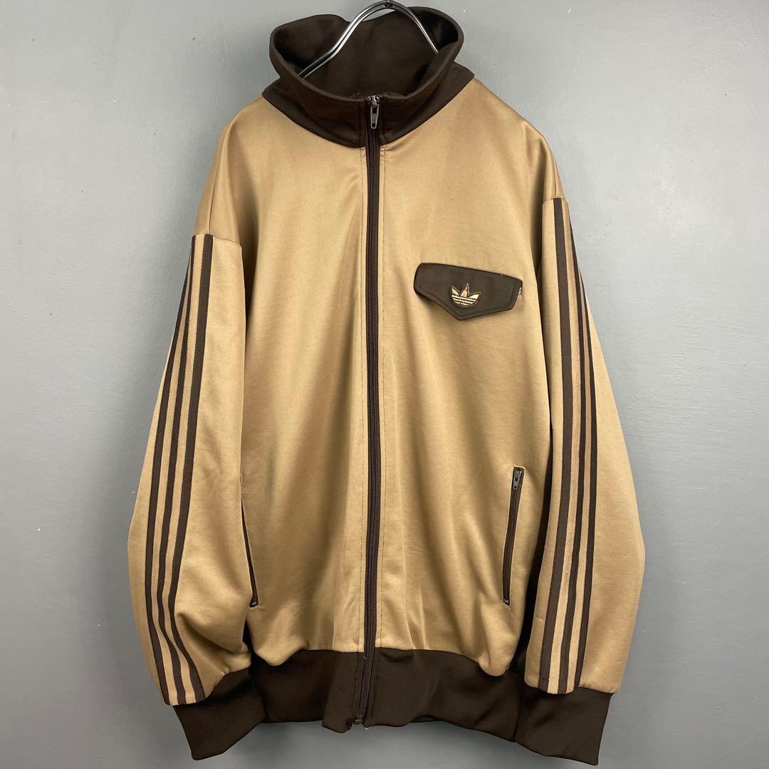 80s 90s アディダス トラックジャケット ジャージ ブラウン
