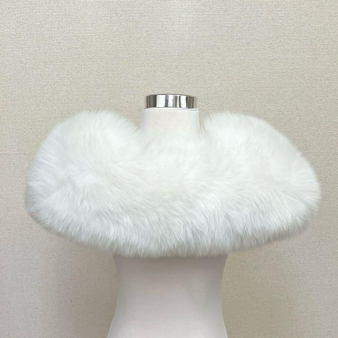 《未使用》SAGA ザカフォックス　シャドーフォックス　ショール　白　S26