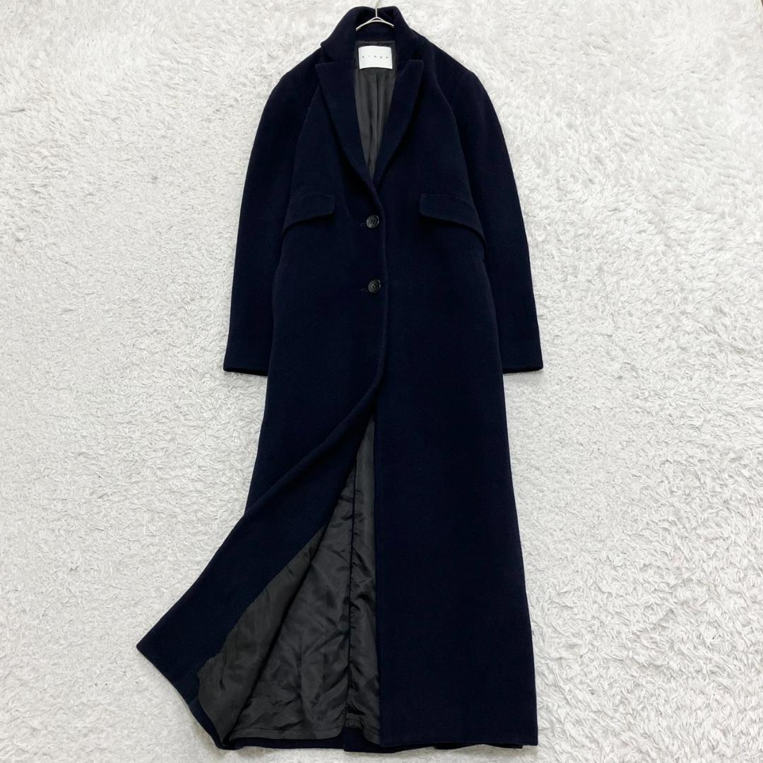 美品✨チノ CINOH チェスターコート マキシ丈 ウール ネイビー 紺 38 CINOH（チノ）の「CINOH CHESTER コート◇（チェスターコート）」 - WEAR
