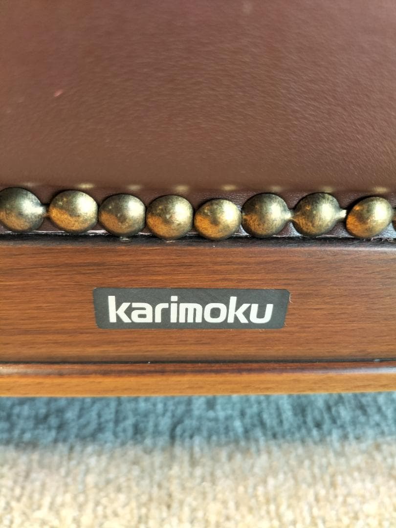 値下げ中】カリモク◇1Pソファ◇ルイ15様式◇本革◇中古品(2408A⑪