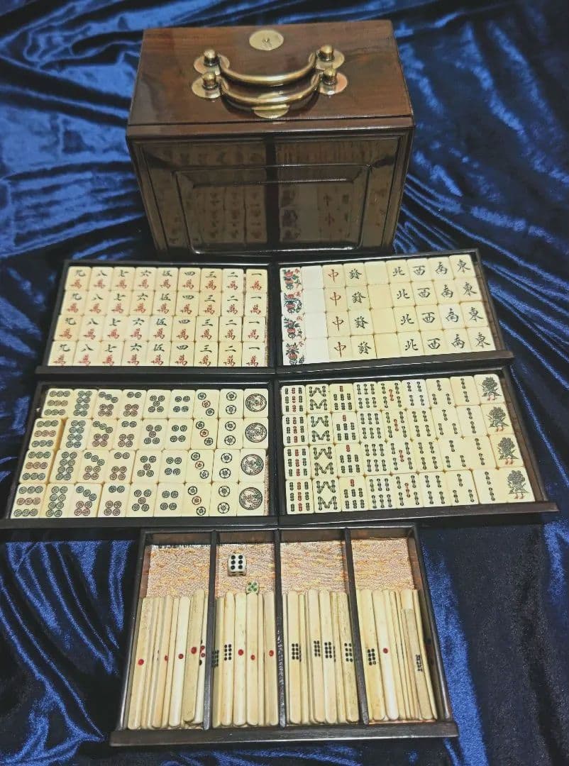 アンティーク 麻雀牌 木箱 レトロ 天然素材 竹牌 昭和レトロ 麻雀牌 竹牌 黄牌 木箱｜Yahoo!フリマ（旧PayPayフリマ）