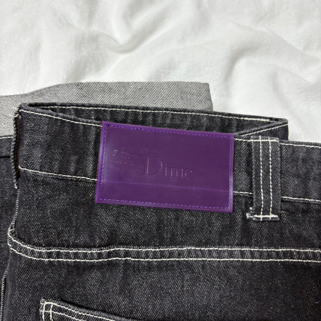 Dime ダークグレー ストレートデニム