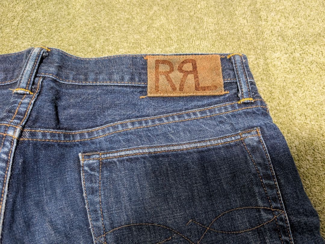 RRL ダークブルー ストレートデニム 34×32 - メルカリ