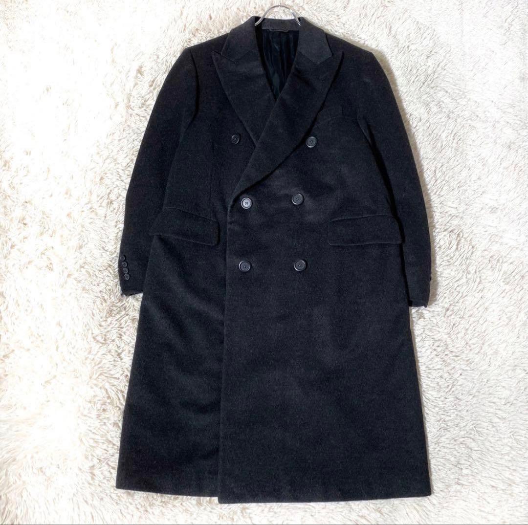 美品 ポールスチュアート 本国ライン カシミア混ダブルチェスター