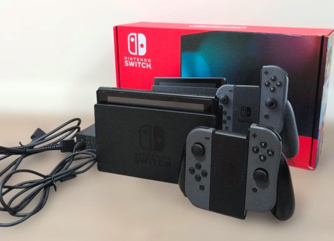 バッテリー強化版】Nintendo Switch 本体 グレー 動作品 箱付き - メルカリ