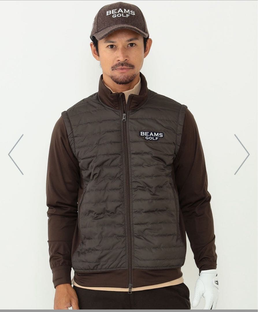 BEAMS GOLF ダウンベスト ダークブラウン BEAMS GOLF（ビームスゴルフ）の「BEAMS GOLF PURPLE LABEL