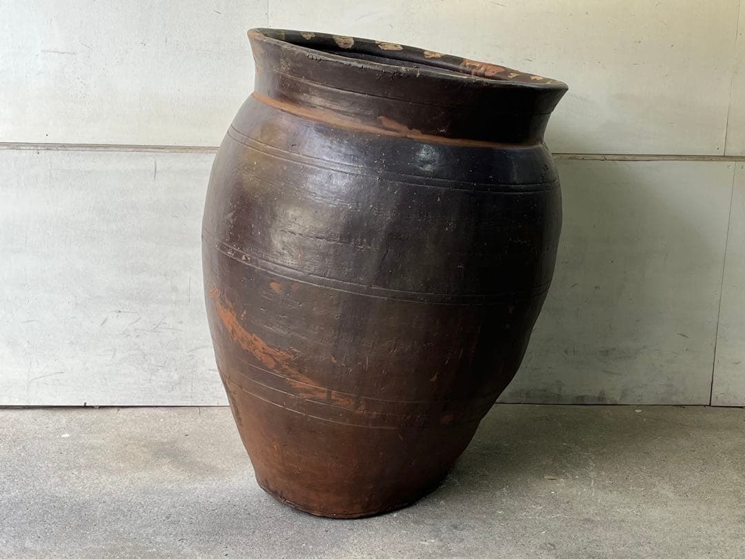 古い77cm唐津焼の甕 大甕 特大壺 水鉢 メダカ 睡蓮鉢 - メルカリ