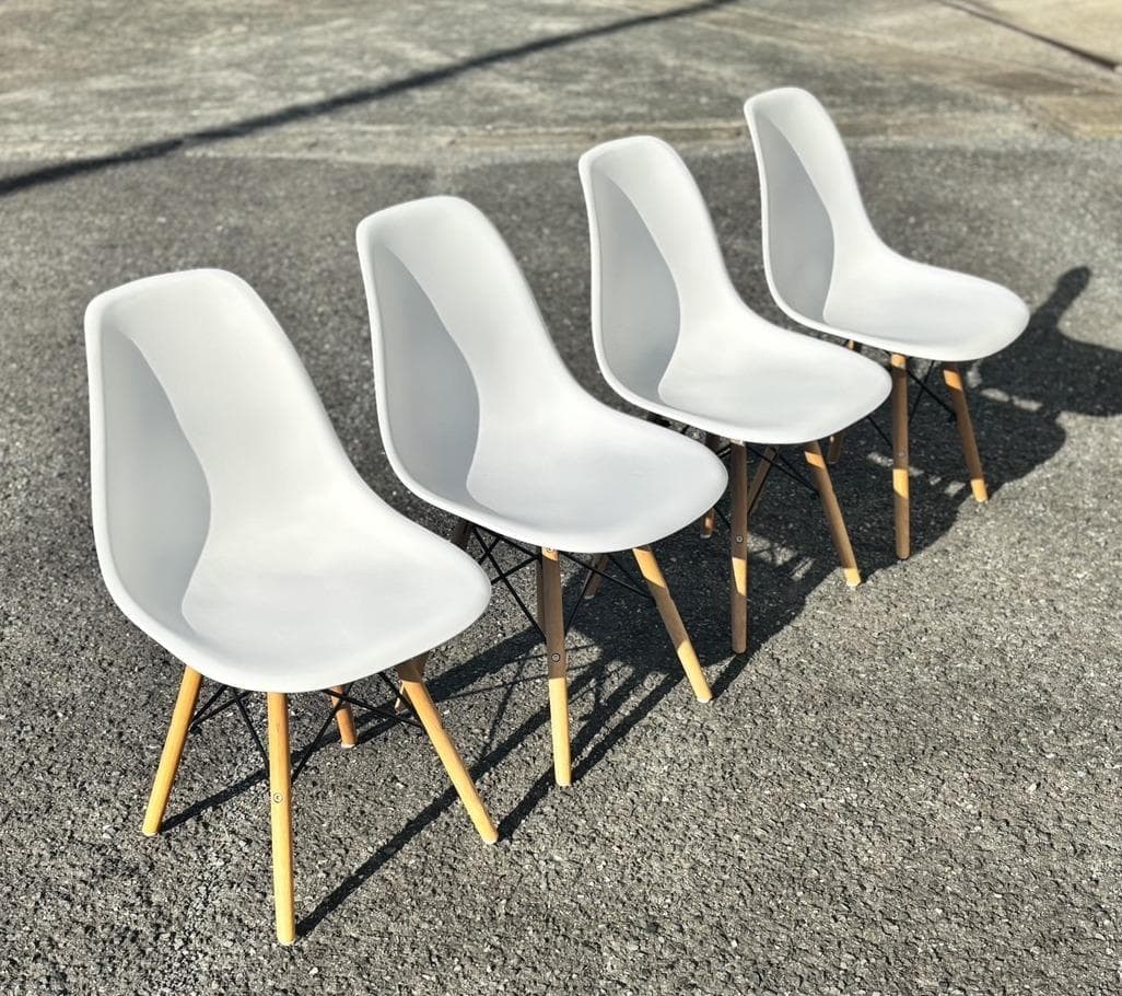 ☆引き取り限定☆ ダイニングチェア4脚 / シェルチェア / ホワイト