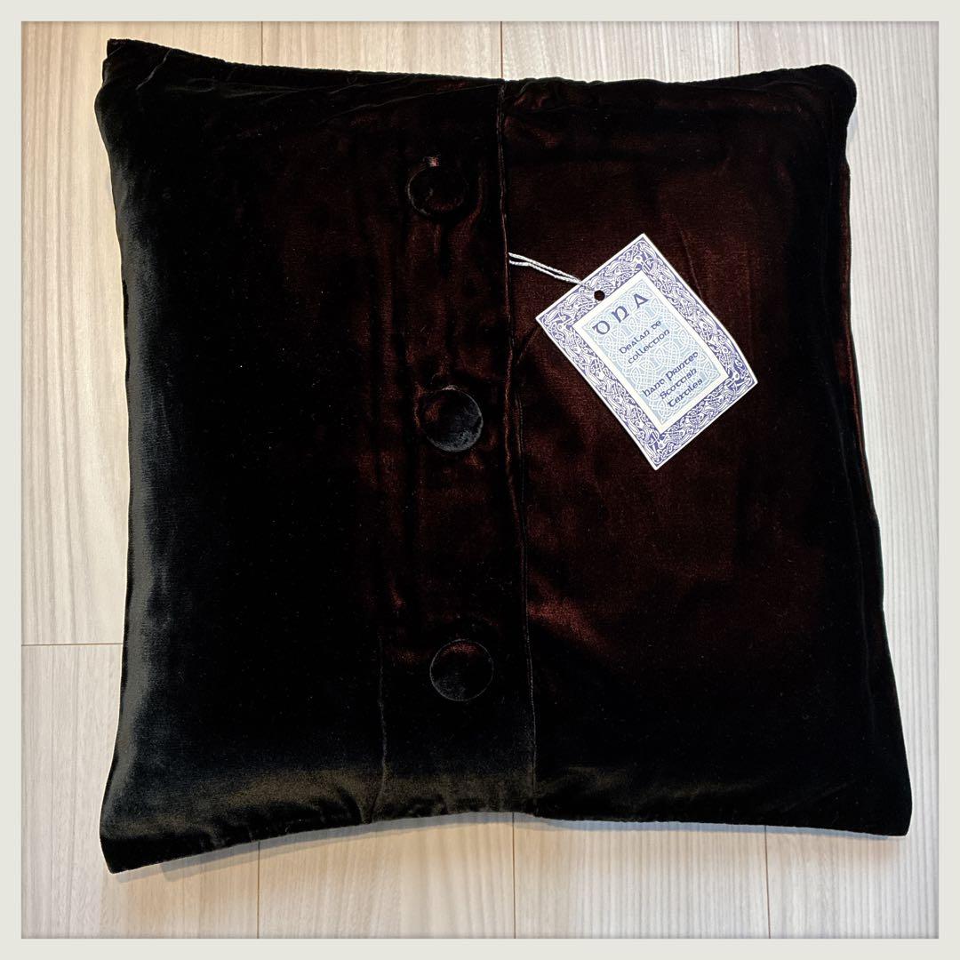 スコティッシュヴィンテージ クッションカバー 黒+赤と黒+青2枚組