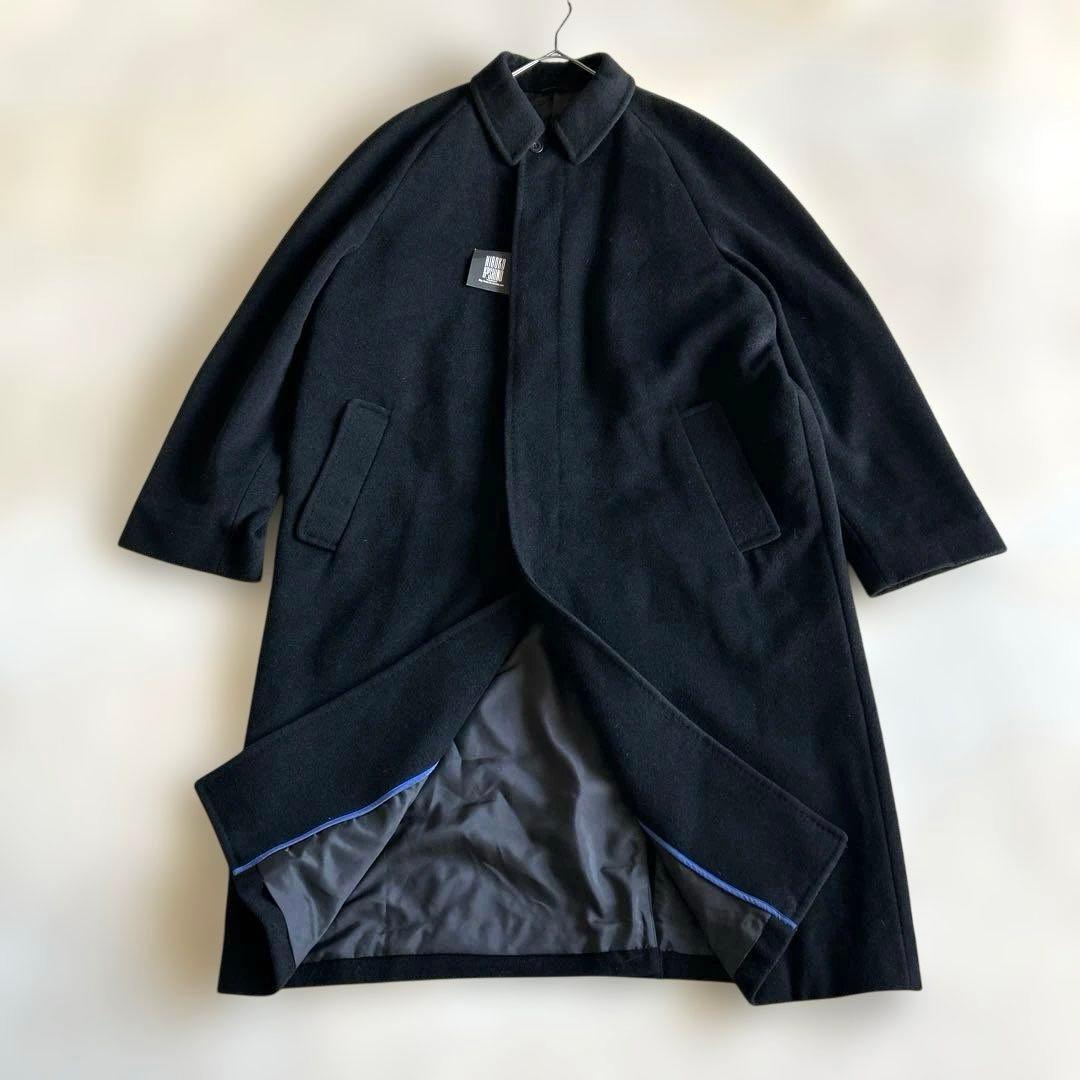 ステンカラーコート 新品タグ付き コシノヒロコ アンゴラウール 黒