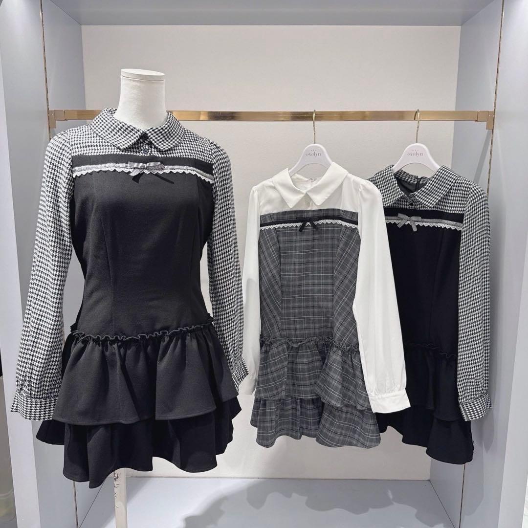 evelyn ティアードミニOP 長袖 ブラック - メルカリ