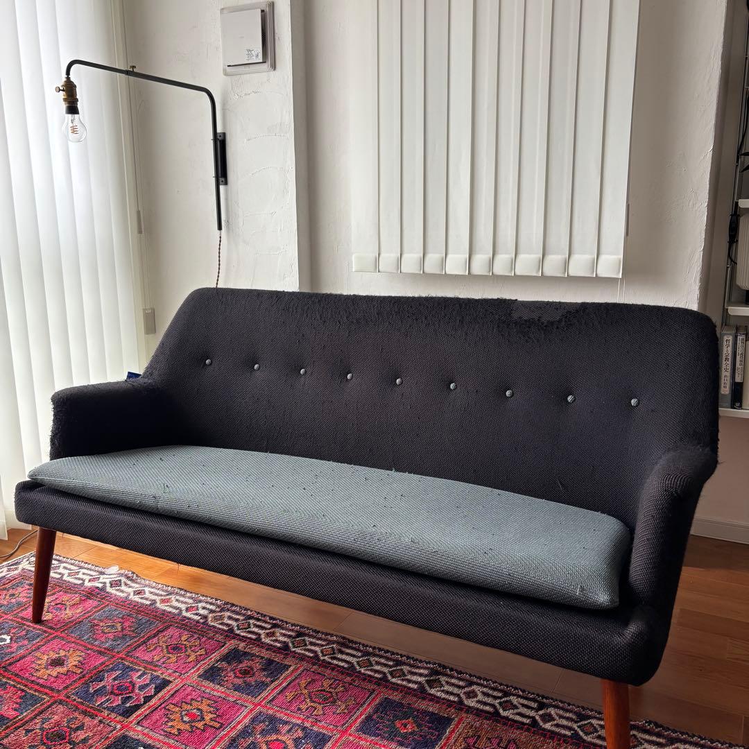 北欧デザイナー　2人がけソファ　 Thams CS-506 2.5人掛けソファ デビュー077 座面高38cm 合皮WH(2.5人掛けソファ 合皮