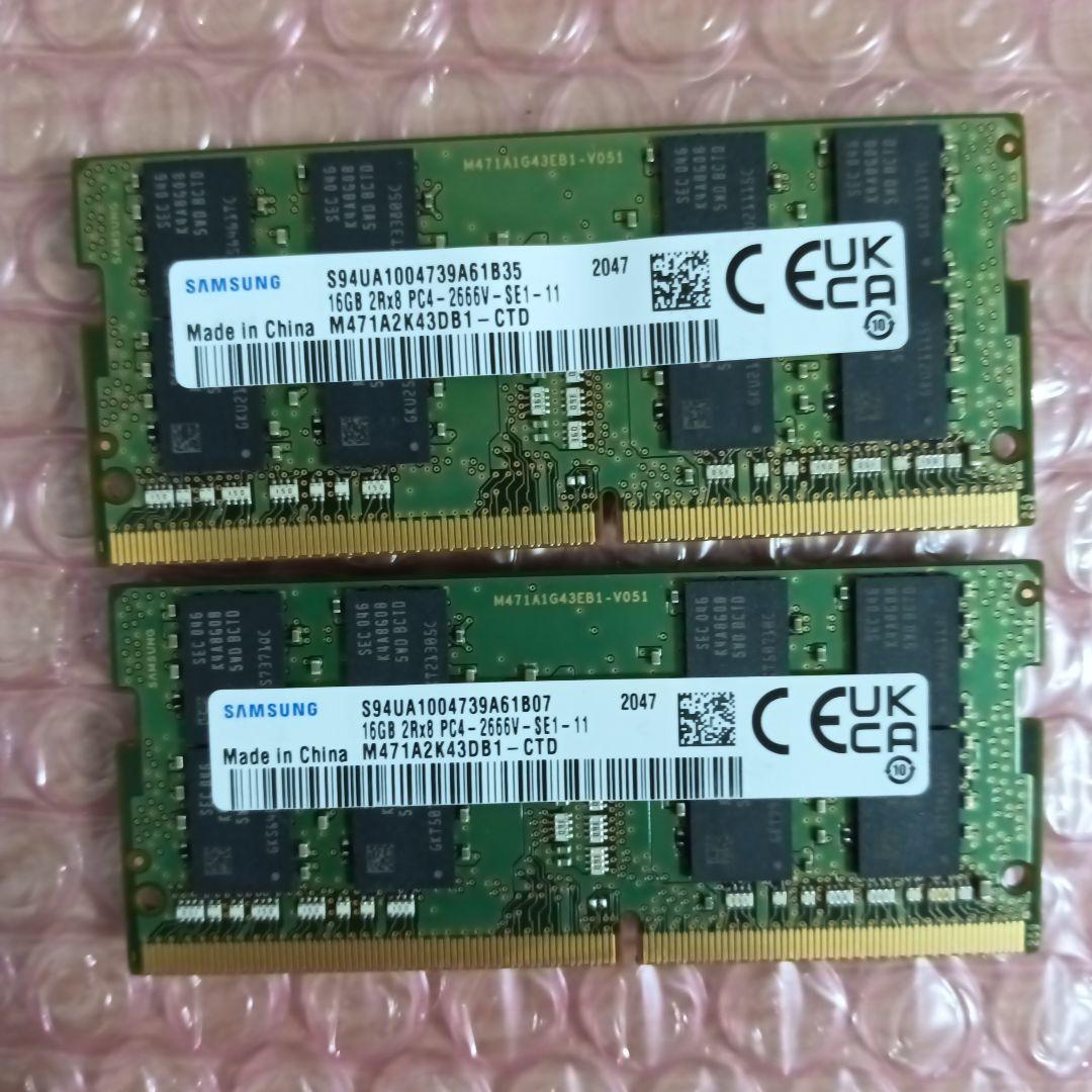 ノートPCメモリSAMSUNG PC4-2666V 32GB（16GB×2枚)の通販はau PAY