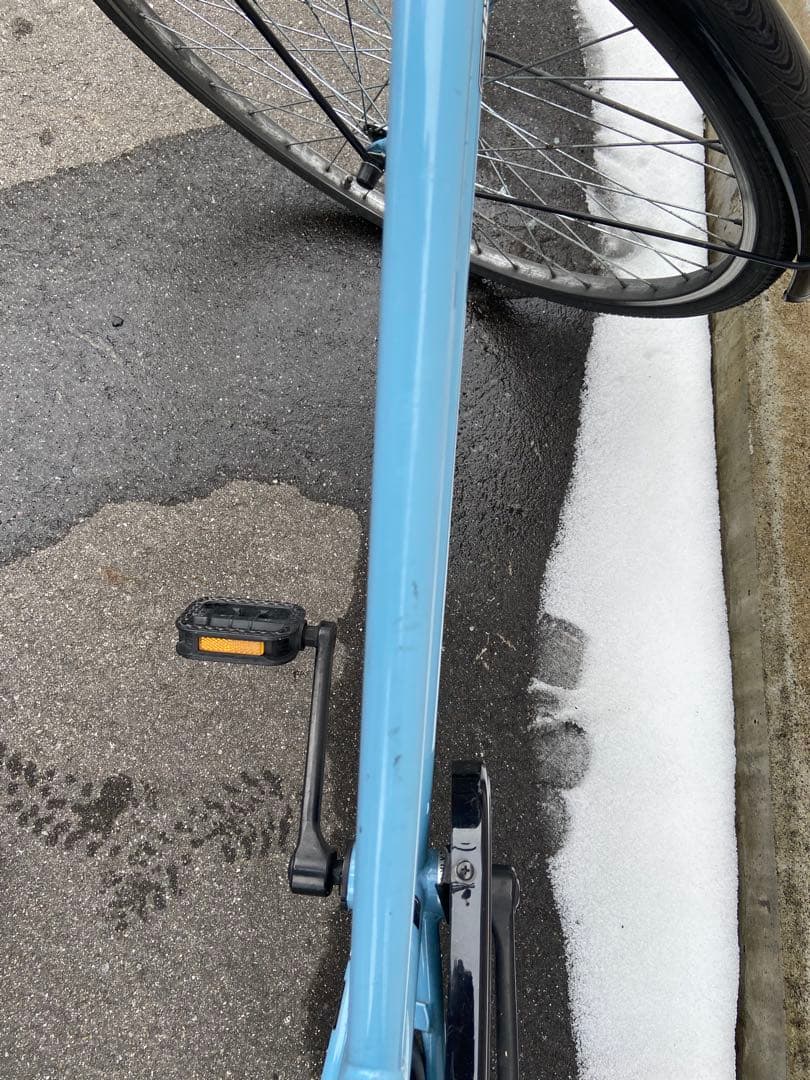 ブルーグレー シティサイクル 27インチ 前バスケット付き - メルカリ