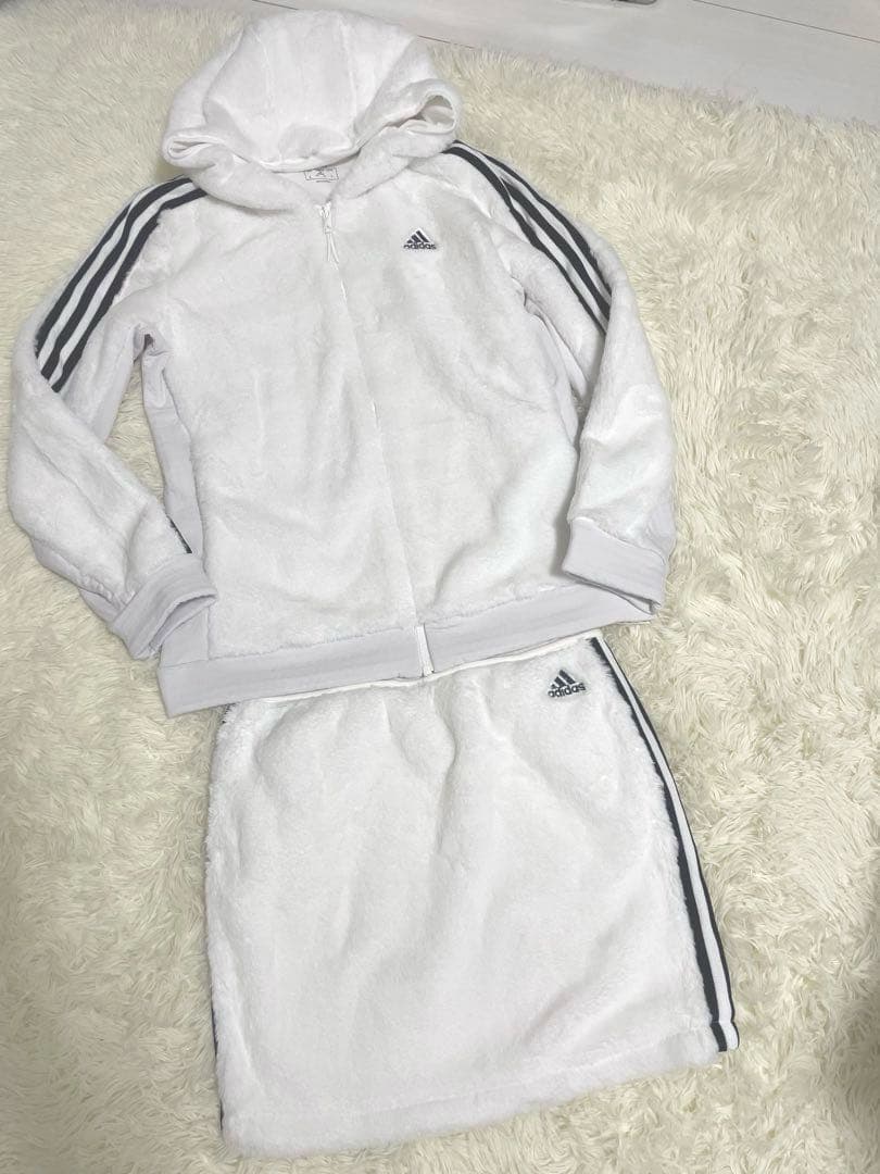 アディダス スリーストライプス ボアフリースセットアップ ゴルフ