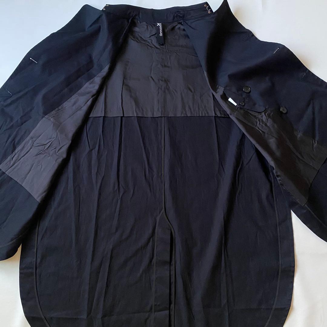 美品】ヨウジヤマモト グラウンドワイ 割引 ロングトレンチコート ジレ