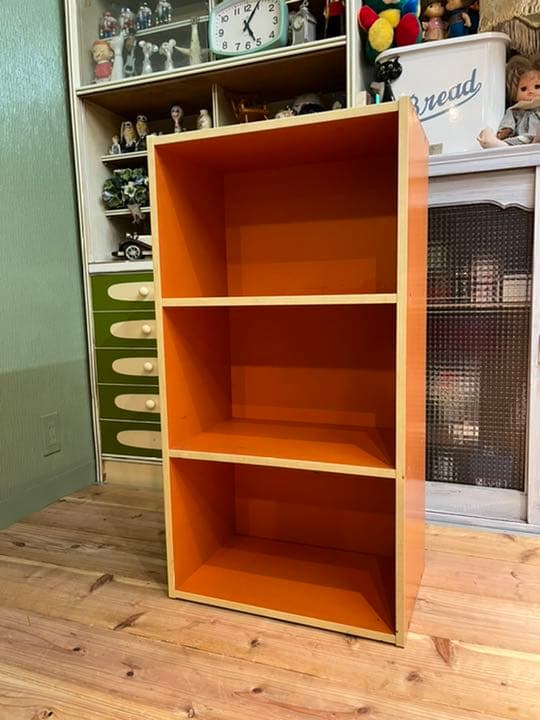 オレンジ カラーボックス 昭和レトロ レトロポップ インテリア 当時物