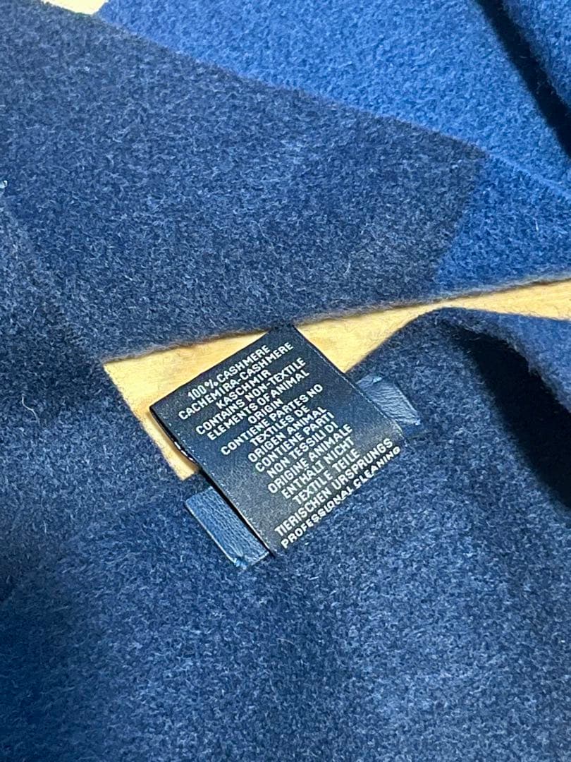 HERMES エルメス ネイビー カシミヤ マフラー《イタリア製》
