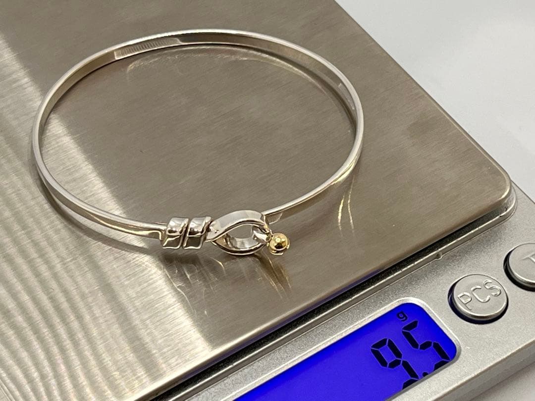 c630 美品 ティファニー ラブノット フック&アイ バングル 750/925