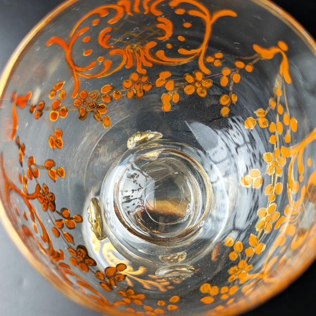 モーゼル金彩ルネサンス調ゴブレット3客 希少ヴィンテージ ボヘミア