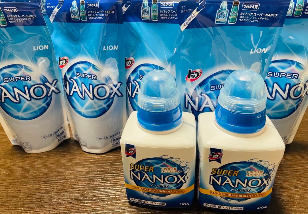 スーパーナノックス 詰め替え16袋＋ボトル2本 SUPER NANOX 洗濯洗剤 詰め替え 洗剤 ナノックスワン つめかえ トップ