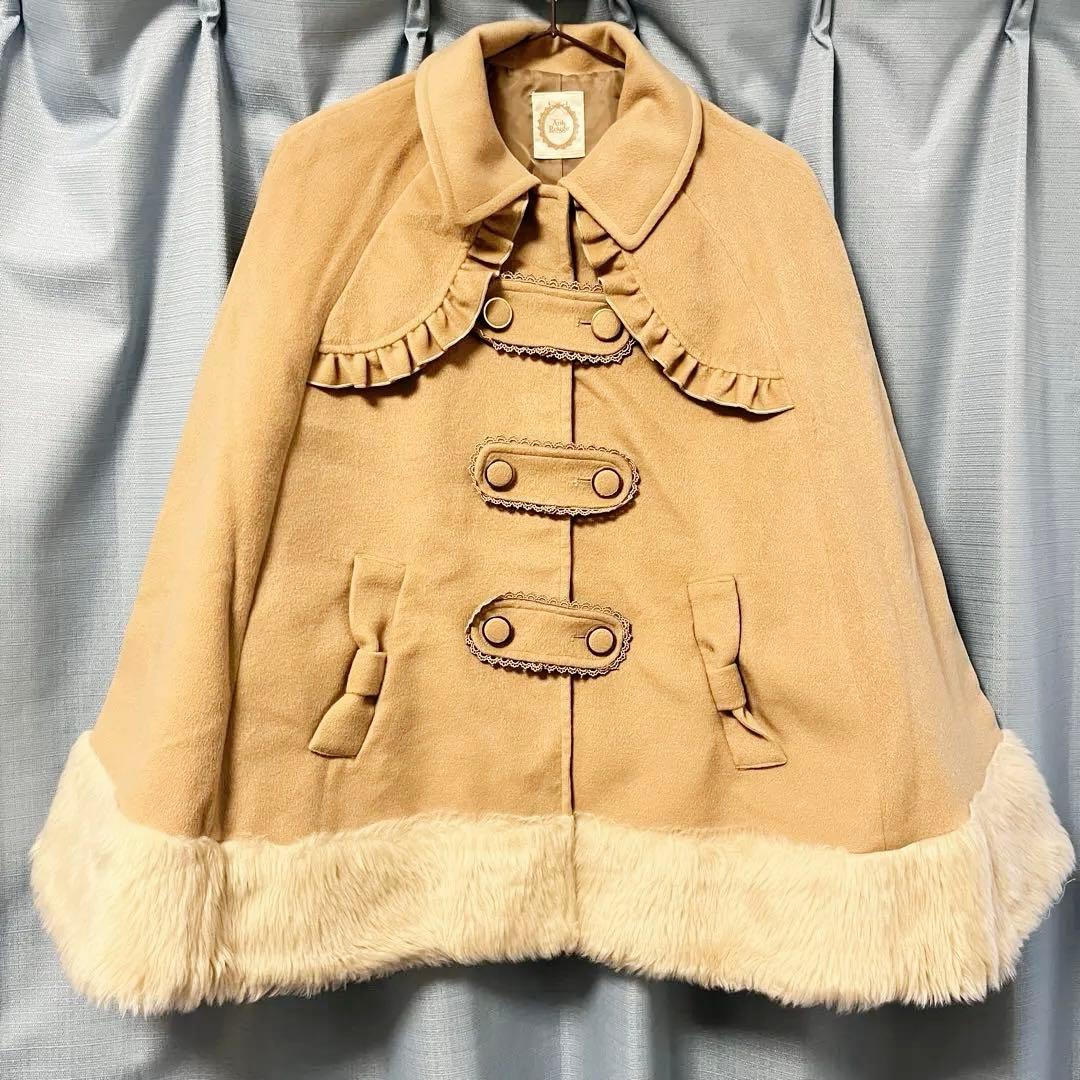 Ank Rouge ベージュ ケープコート ポンチョ リボンポケットケープコート - Ank Rouge(アンクルージュ)のコート