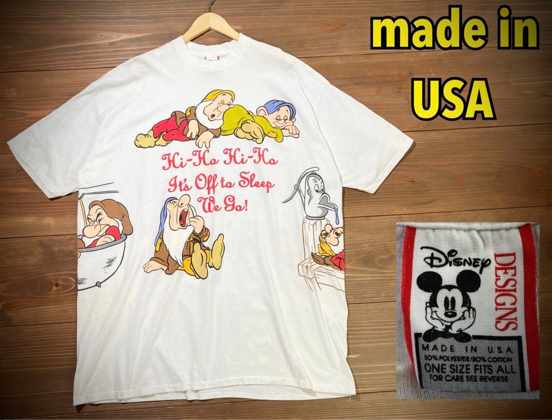 90s ディズニー 白雪姫 七人の小人 Tシャツ 両面プリント ビッグサイズ