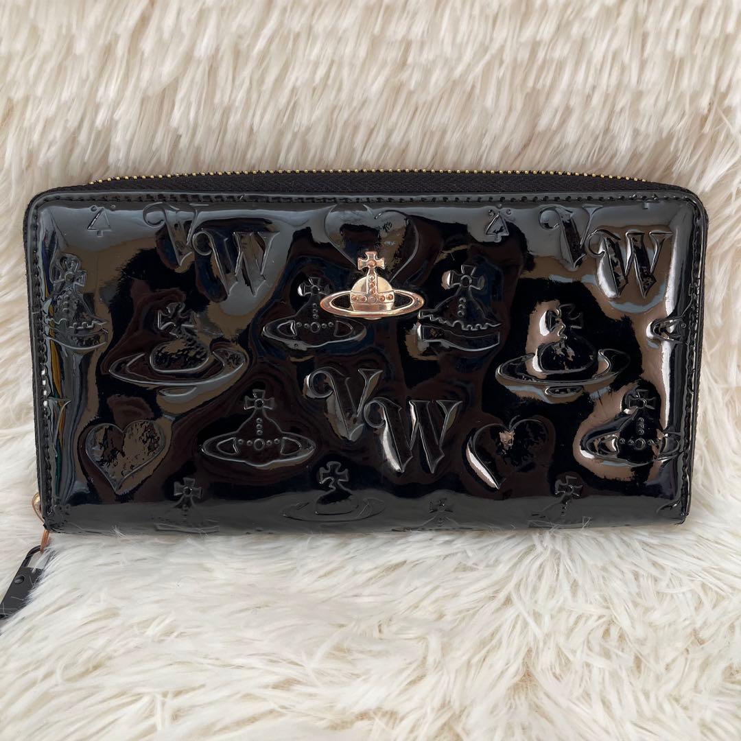 Vivienne Westwood ブラック エナメル 長財布 - メルカリ