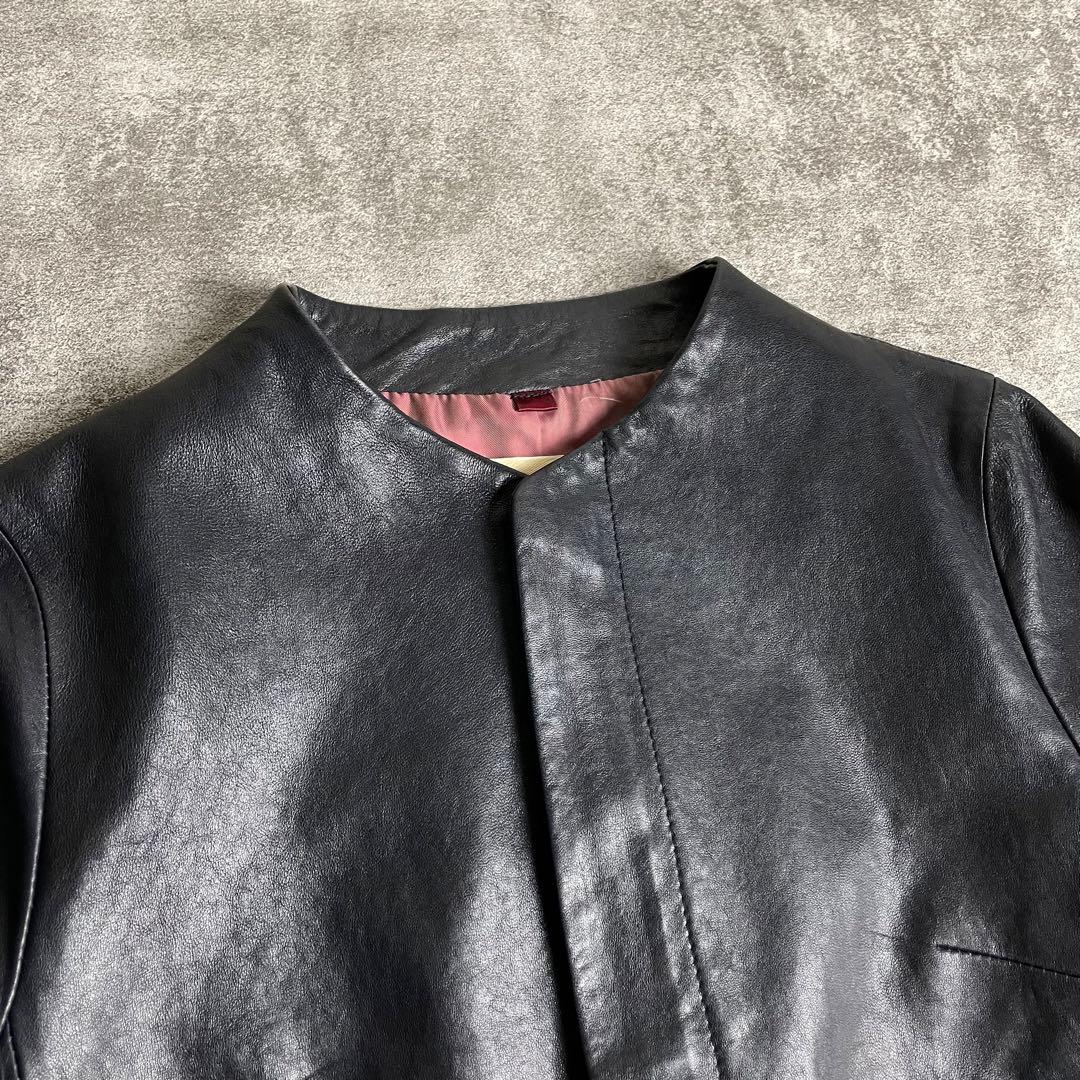 パラスパレス ラムレザー ノーカラー ジャケット - メルカリ