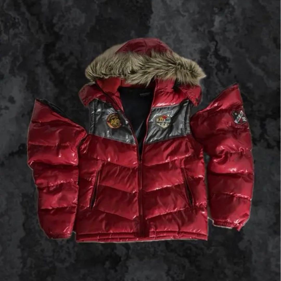 ま*お様 y2k ダウンベスト　ファー　ダウン　ファーベスト　光沢　平成 y2k 平成 お兄系 ファー ベスト ダウン 光沢 - メルカリ