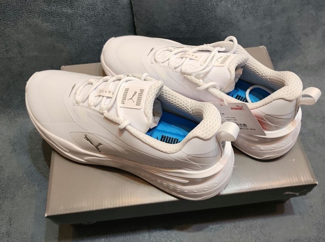 27.5cm ☆ プーマ スパイクレス ゴルフシューズ 白 グリップ