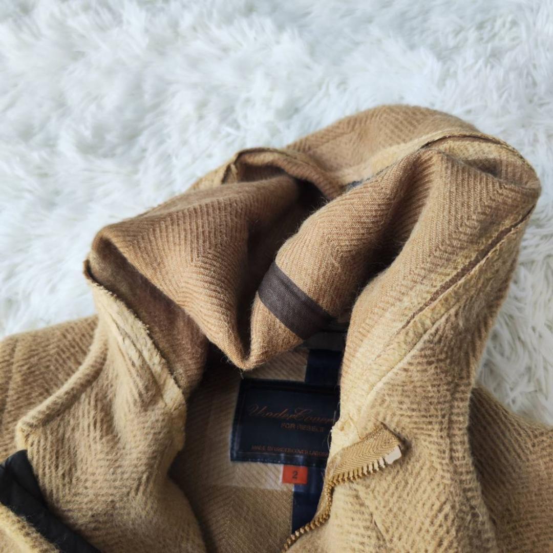 アンダーカバーイズム ダッフルコート ヘリンボーン ベージュ M