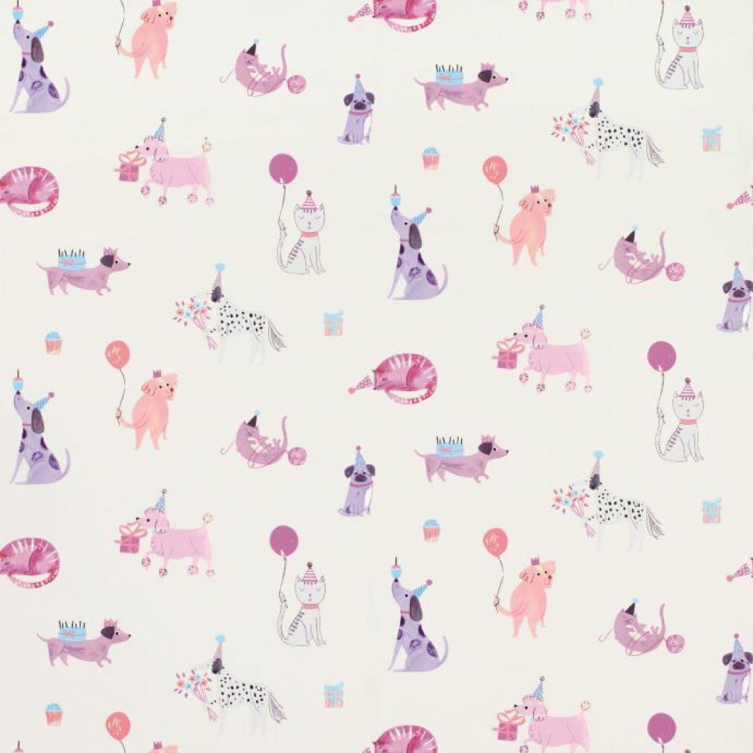 ローラアシュレイ UK製壁紙　ペットたちのパーティ　新品1本から 壁紙 張り替え はがせる クロス おしゃれ ローラ アシュレイ 花柄