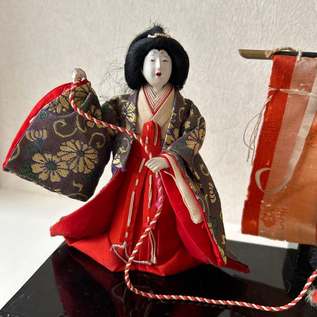 雛人形 狆引き官女 犬引き官女 狆を連れた官女 明治 大正 市松人形