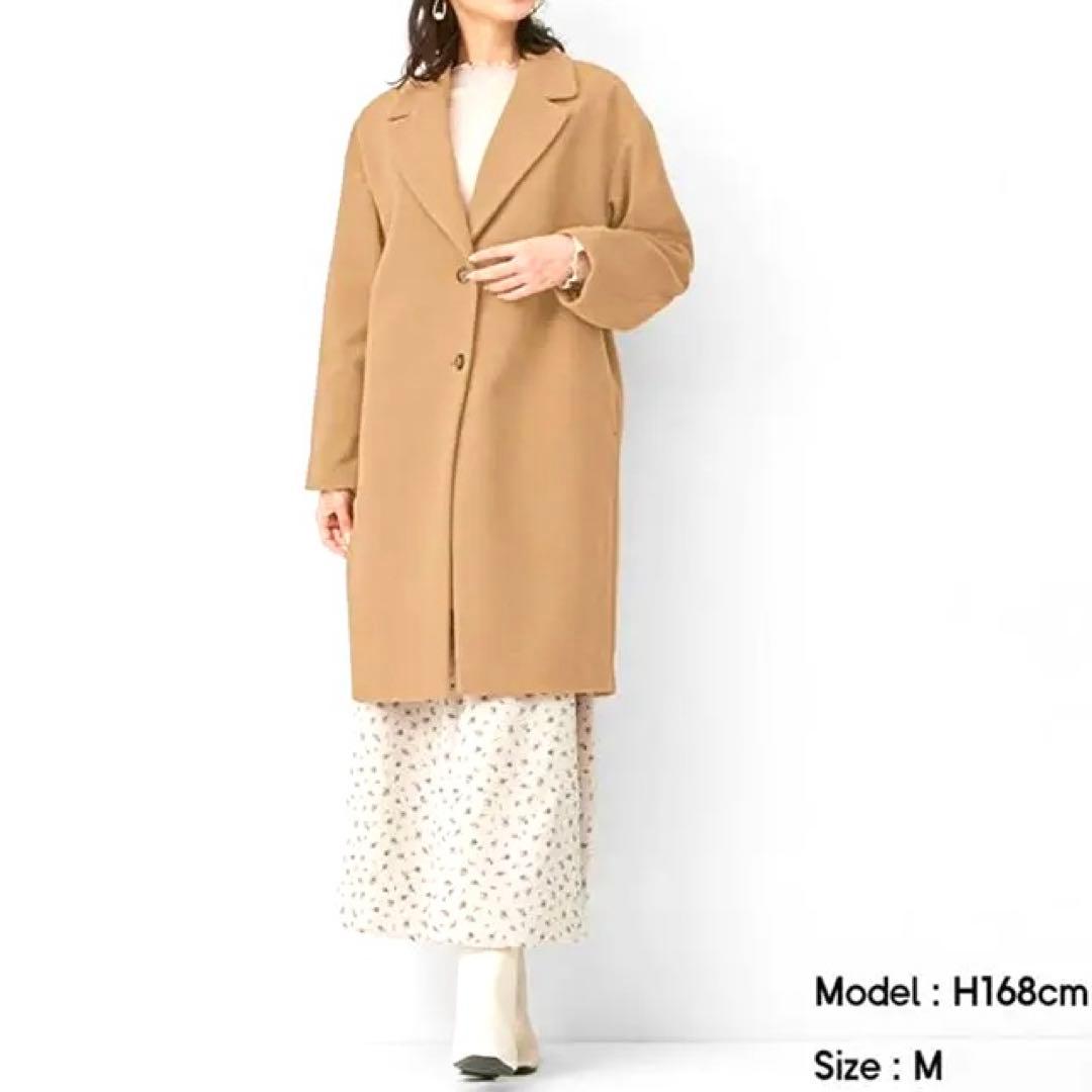 新品タグ付】GU ウールブレンドオーバーサイズチェスターコート