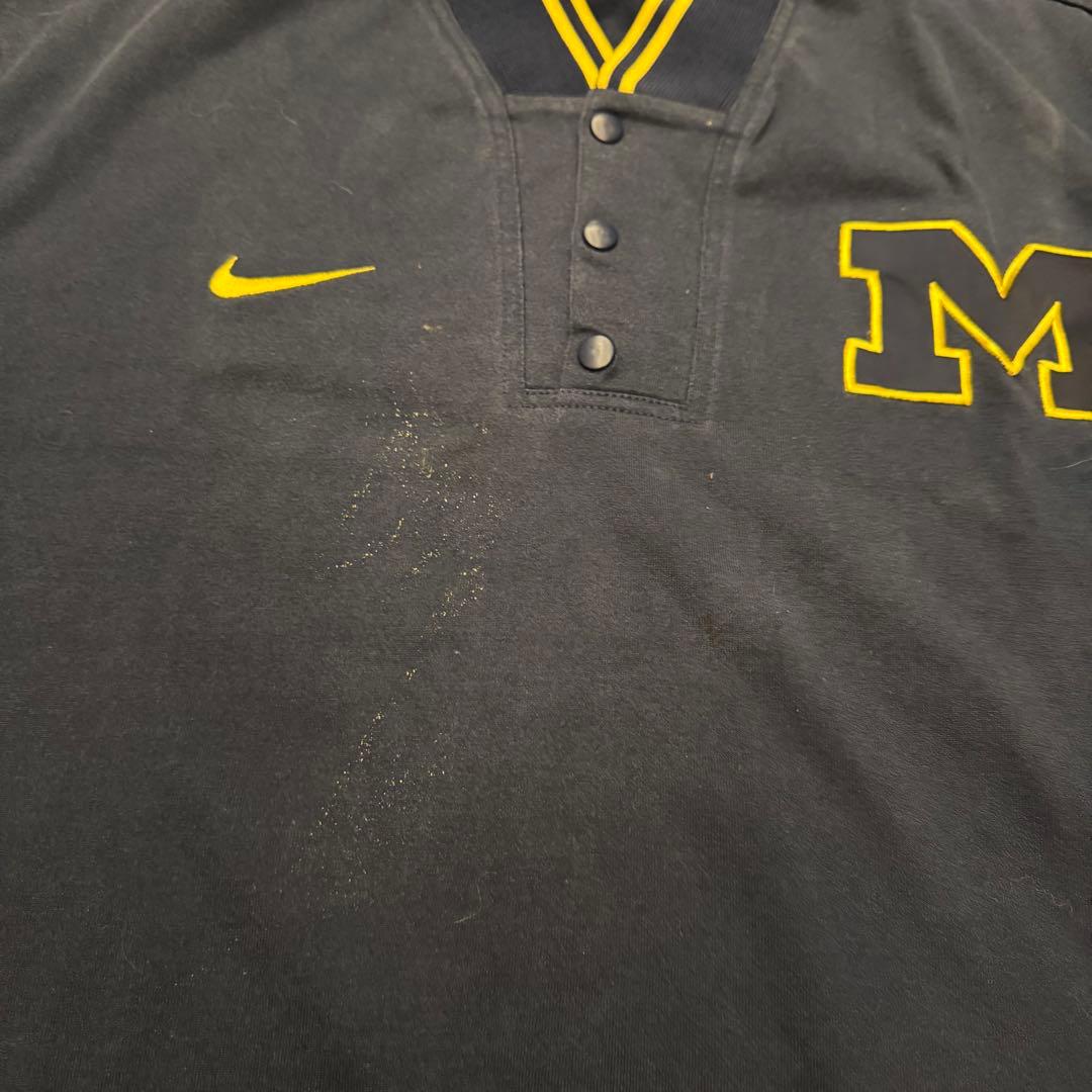 90sNIKE ナイキ ミシガン大学 ゲームシャツ シューティングシャツXL紺