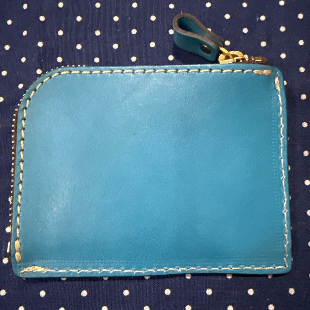 未使用品】 HERZ ヘルツ ☆ L字ファスナーミニ財布 セルリアンブルー