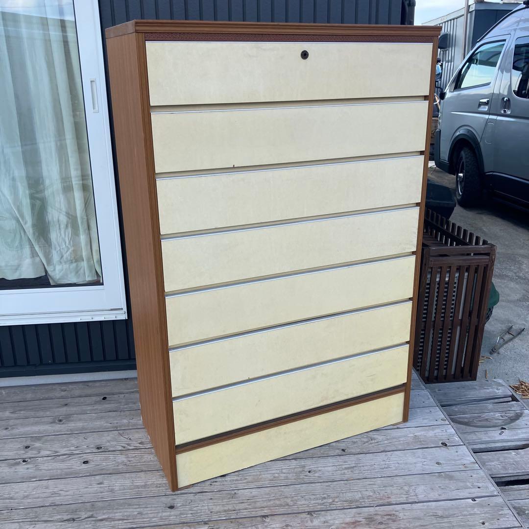 昭和レトロ レトロポップ 木製チェスト 7段タンス 古家具 古道具 ビンテージ 楽天市場】アンティーク 和箪笥 古材 チェスト 総無垢材 木製 収納家具