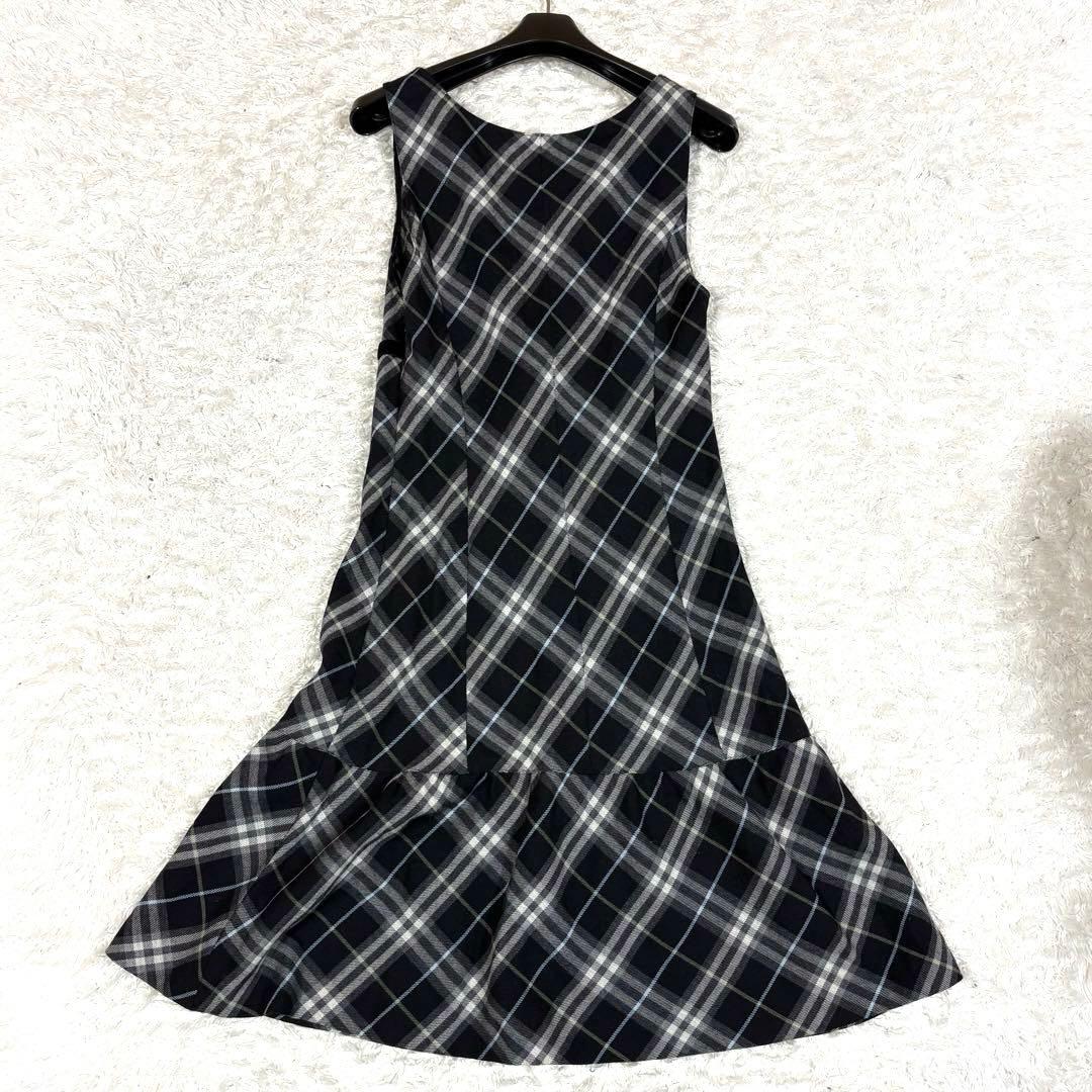 バーバリーブルーレーベル ワンピース キャミソール付 チェック ベロア