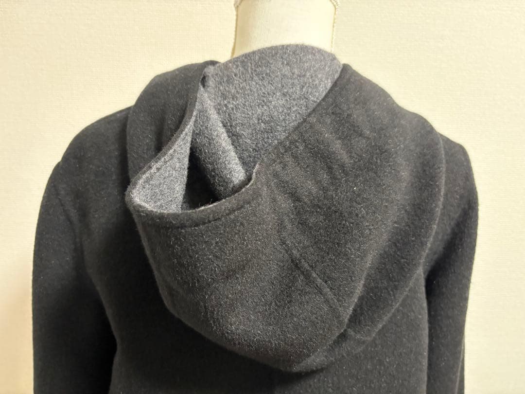 23区 アンゴラ混フーデットコート 38 ブラック オンワード樫山 ロング