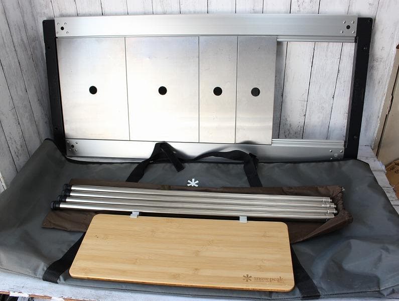 スノーピーク IGTテーブル フレームロング 830脚 リッドトレー バッグ付き IGT アイアングリルテーブル フレームロング| スノーピーク(Snow Peak)