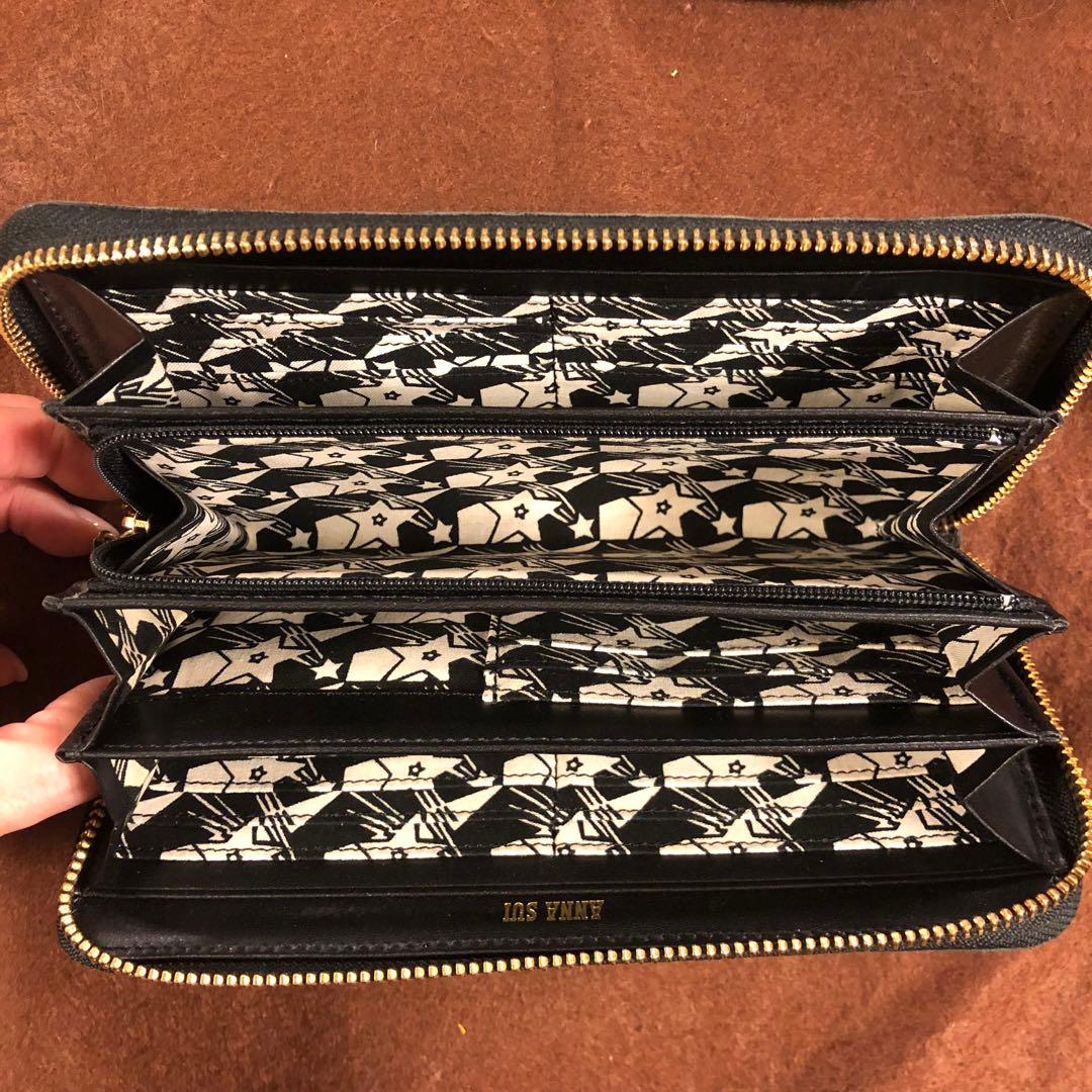 ANNA SUI アナスイ ムーンスター 星 月 長財布 黒 レザー - メルカリ