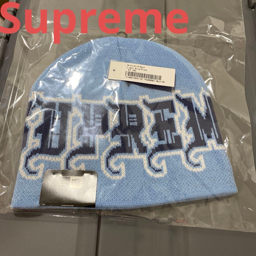 帽子 Supreme New Era Outline Beanie LightBlue Supreme New Era Outline Beanie Light Blue - FW25 - US
