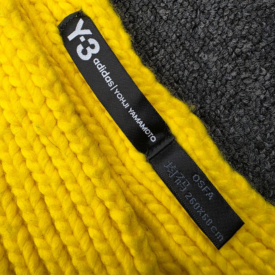 Y3 ニットストール マフラー イエロー 大判 - メルカリ