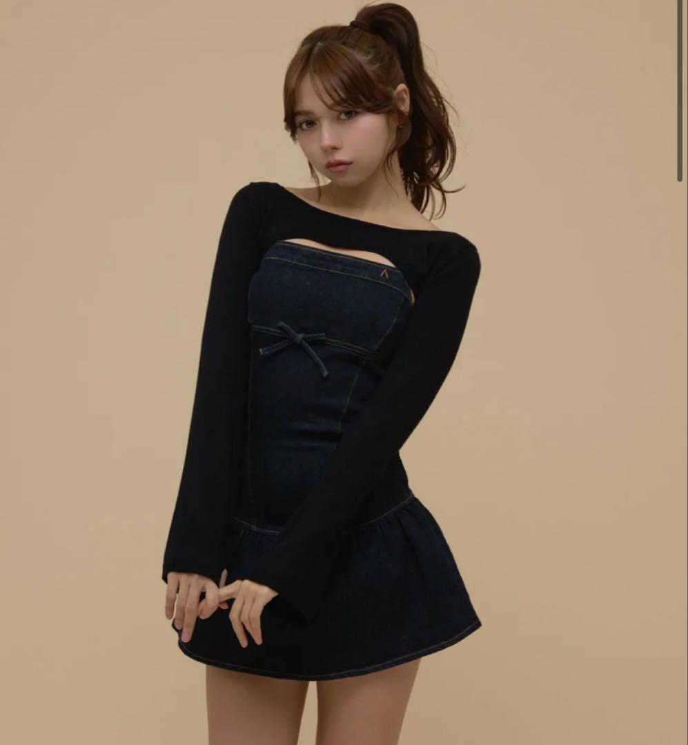 andmary Bonnie denim mini dress - メルカリ