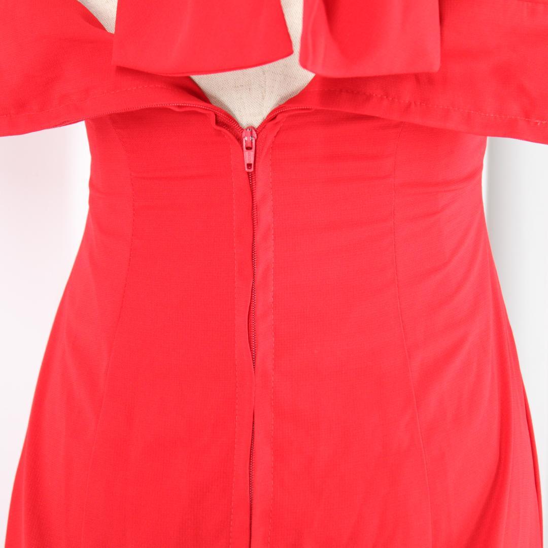 美品 フラメンコ衣装】レッド×豪華ボランテ ワンピース ドレス 水玉