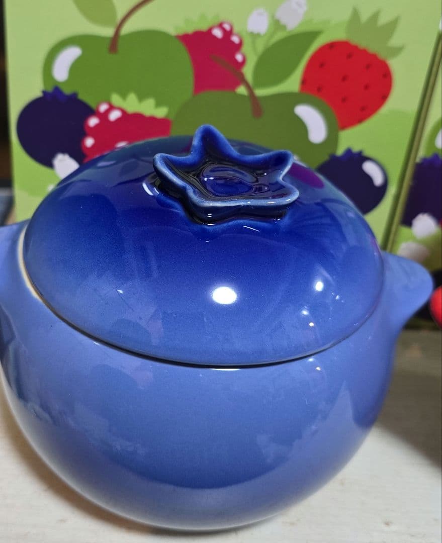 ∞ルクルーゼ∞ミニブルーベリー&ミニストロベリー 陶器キャニスター 2