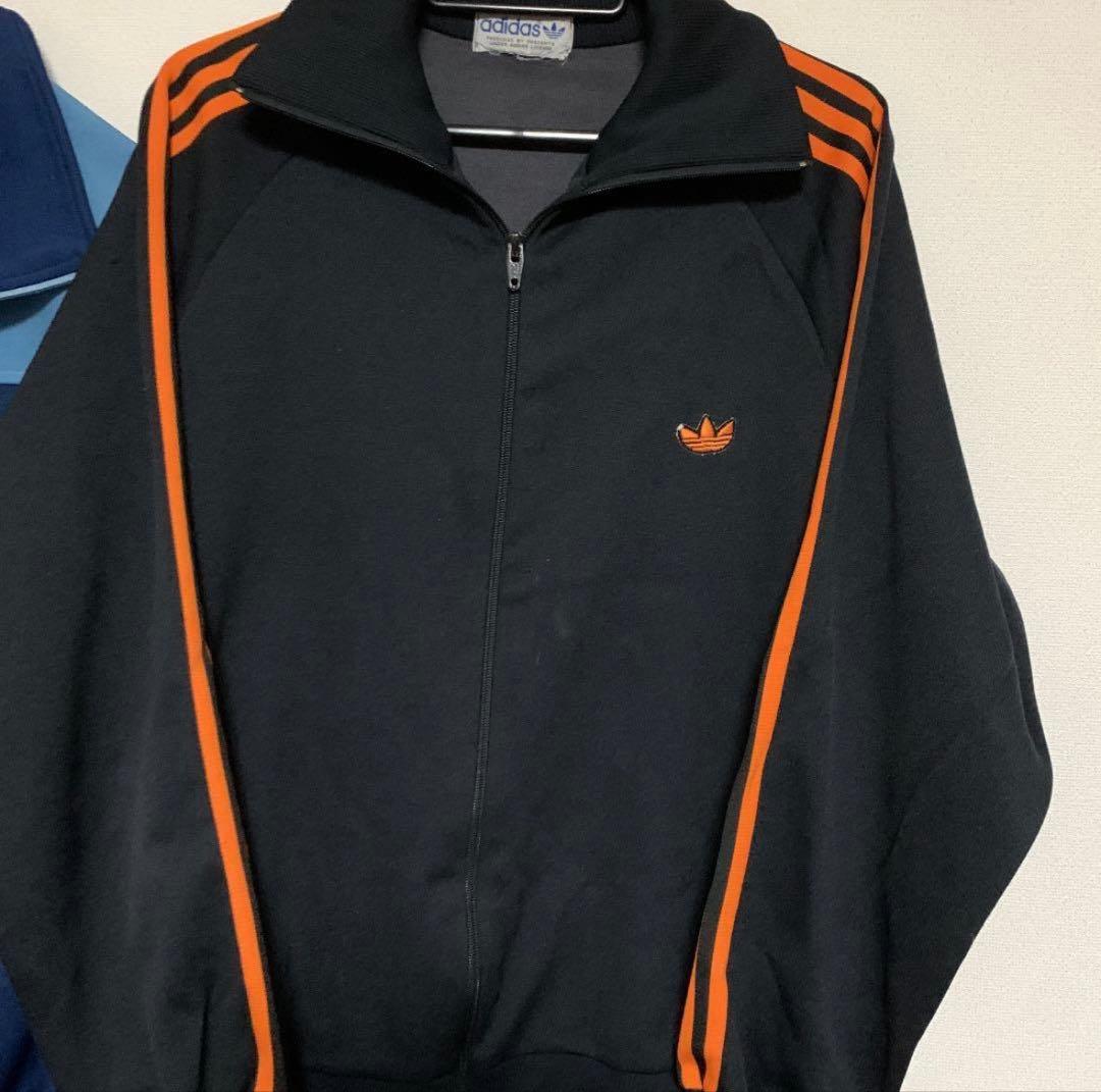 80s adidasジャージ トレフォイルロゴ デサント製 希少サイズ adidas（アディダス） 80S デサント製 トレフォイルロゴ 前V ロゴ刺繍
